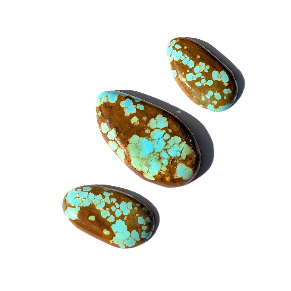 Authentic No. 8 Mine Turquoise RARE 100 Carats Spiderweb Matrix Nevada USA Gem * - Picture 7 of 10